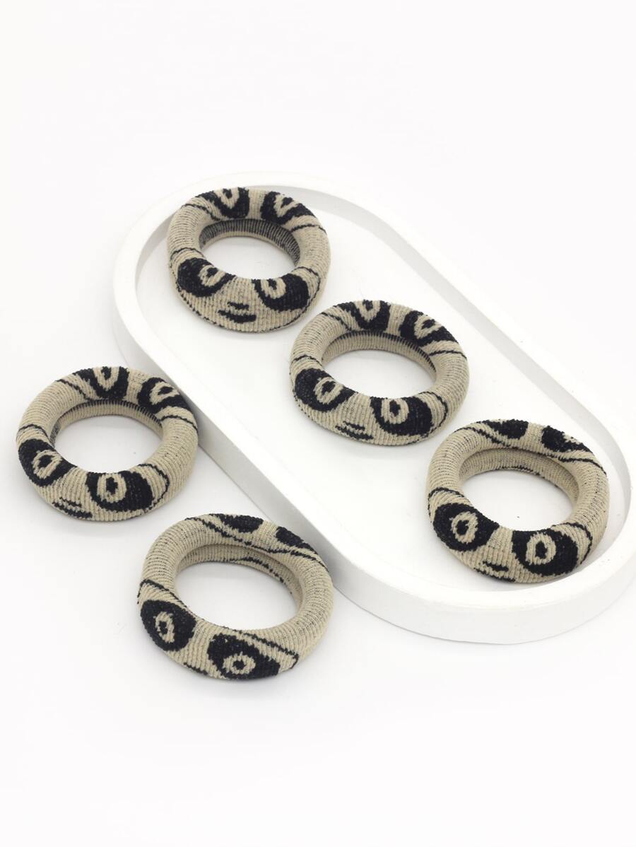 5pcs Panda Pattern Hair Tie - Multicolor - View 1