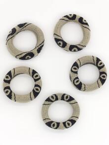 5pcs Panda Pattern Hair Tie - Multicolor - View 4