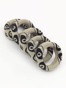 5pcs Panda Pattern Hair Tie - Multicolor - View 5