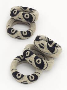 5pcs Panda Pattern Hair Tie - Multicolor - View 6