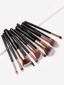 RANCAI 12pcs/Set Makeup Brush Kit With Black Pu Case, Beauty Tools With Storage Bucket,Brush Set,Makeup Brush Kit,Make Up Brush Set,Make Up Set Complete,Makeup Brush Set,Complete Makeup Kit,Brush Kit,Brushes Makeup Set,Makeup Gift Set,Set - Black - View 4