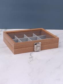 1pc Clear Jewelry Storage Box - Brown - View 3