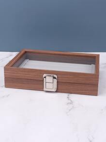 1 pieza Caja de almacenamiento de anillos de madera - Marrón - Ver 4