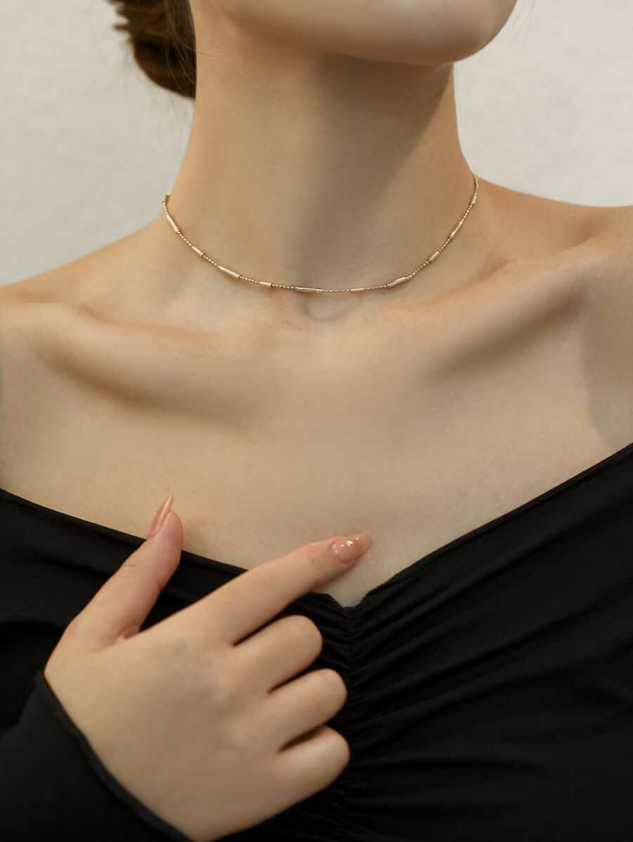 Chuỗi vòng cổ tối giản - Vàng - Xem 1