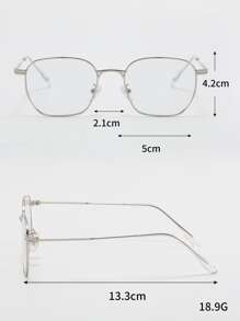 Metal Frame Eyeglasses - Silver - View 6