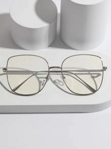 Metal Frame Eyeglasses - Silver - View 2