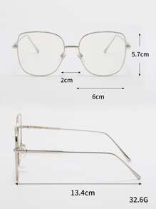 Metal Frame Eyeglasses - Silver - View 6