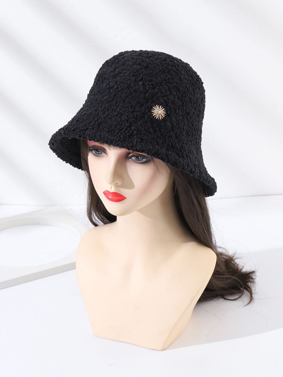 rhinestone tôn tạo mũ xô - màu đen - Xem 1