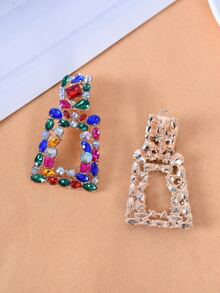 Kẹp rhinestone trên bông tai - Nhiều màu - Xem 3