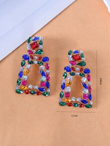 Kẹp rhinestone trên bông tai - Nhiều màu - Xem 4