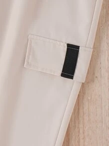 SHEIN Girls Letter Graphic Tank Top & Cargo Trousers - Multicolor - View 4