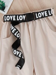 SHEIN Girls Letter Graphic Tank Top & Cargo Trousers - Multicolor - View 6