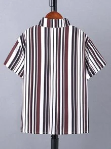 Boys Vertical Striped Shirt Without Tee - Multicolor - View 2