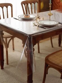1pc Clear Tablecloth - Clear - View 5