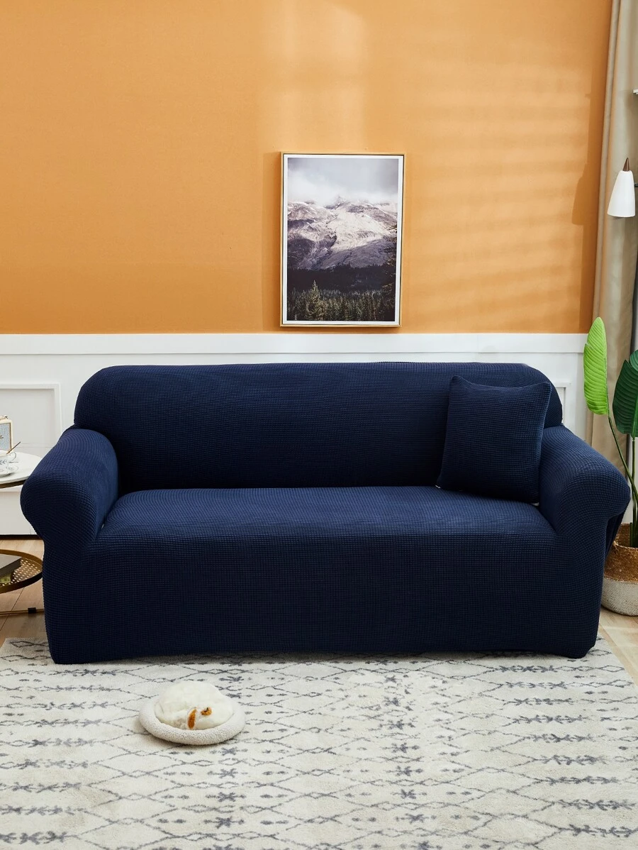 深藍色彈力沙發套 - 藏蓝色 - 查看 1