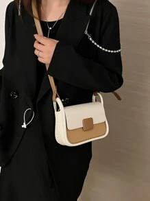 Túi vai Khối Màu Có thể điều chỉnh được Thanh lịch - Màu be - Xem 2