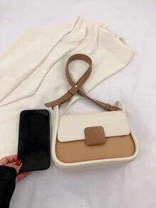 Túi vai Khối Màu Có thể điều chỉnh được Thanh lịch - Màu be - Xem 3