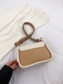 Túi vai Khối Màu Có thể điều chỉnh được Thanh lịch - Màu be - Xem 5