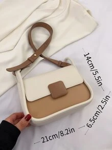 Túi vai Khối Màu Có thể điều chỉnh được Thanh lịch - Màu be - Xem 6