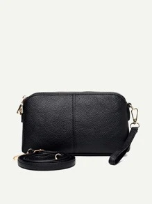 荔枝压纹方形包轻便，时尚白领大学生，工作，商务，通勤，办公室，周年纪念，情侣，生日礼物，情人节礼物，礼物 - 黑色 - 查看 7