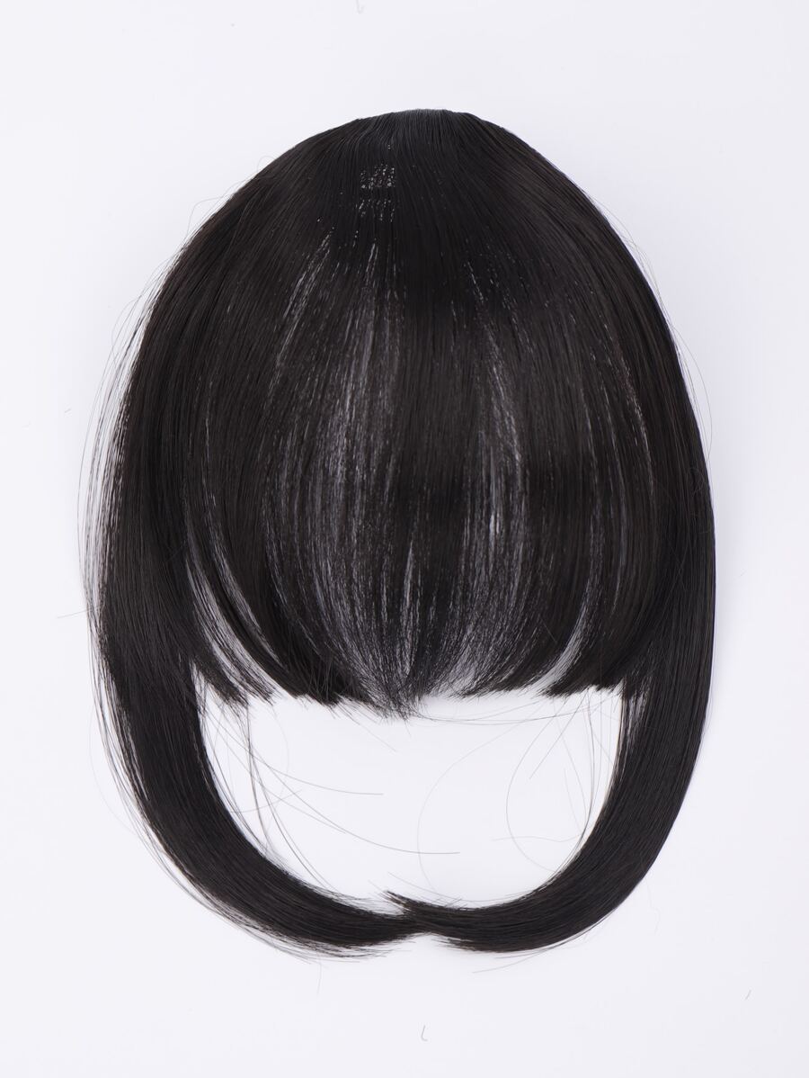 Clip In Front Short Straight Synthetic Hair Bangs - Black - View 1