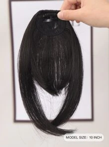 Clip In Front Short Straight Synthetic Hair Bangs - Black - View 2