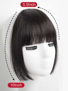 Clip In Front Short Straight Synthetic Hair Bangs - Black - View 6