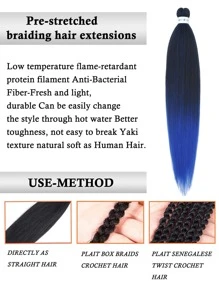 Long Straight Synthetic Hair Extension - Multicolor - View 3