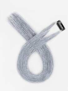 Extensión del pelo con clip medio recto sintético - Plateado - Ver 1