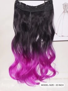 Clip In Ombre Long Curly Synthetic Hair Extension - Multicolor - View 2