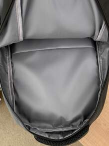 字母圖案補丁細節功能背包 - 黑色 - 查看 7