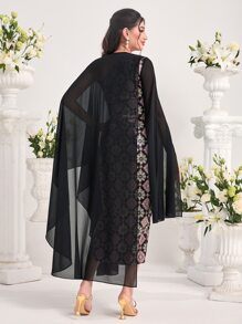 Modelyn Floral Print Asymmetrical Neck Dress - Multicolor - View 2