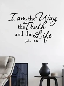 1pc Proverb Wall Sticker,Removable Living Room Proverb,Home Decor,Kids Room Bedroom Sofa Wall Sticker - Black - View 3