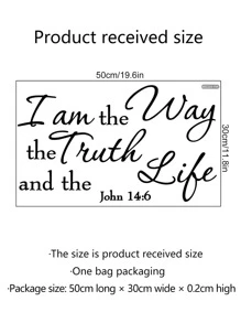 1pc Proverb Wall Sticker,Removable Living Room Proverb,Home Decor,Kids Room Bedroom Sofa Wall Sticker - Black - View 4