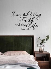 1pc Proverb Wall Sticker,Removable Living Room Proverb,Home Decor,Kids Room Bedroom Sofa Wall Sticker - Black - View 5