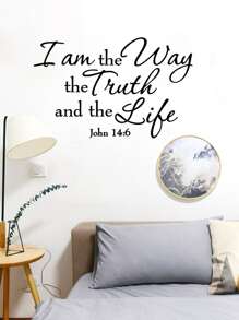 1pc Proverb Wall Sticker,Removable Living Room Proverb,Home Decor,Kids Room Bedroom Sofa Wall Sticker - Black - View 6