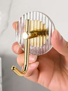 Acrylic Adhesive Wall Hooks, Bathroom Shelf, 1pc/5pcs - Gold - View 4
