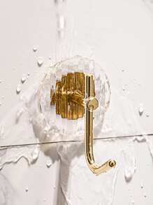 Acrylic Adhesive Wall Hooks, Bathroom Shelf, 1pc/5pcs - Gold - View 7