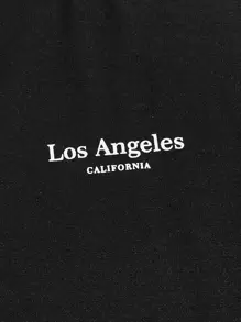 Manfinity BRENVOR Men T-Shirts Fit Crew Neck Short Sleeve Slogan Tee Letter Graphic Casual Simple Polyester - Black - View 2