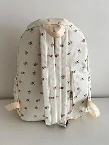 小碎花印花功能背包書包，適合畢業生、青少年女孩、新生、大二、大三、大學、大學和高中，非常適合戶外、旅行和返校書包便攜式、輕便 - 彩色 - 查看 5