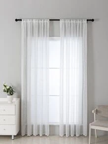 Solid Single Panel Sheer Curtain - White - View 1