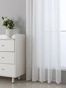 Solid Single Panel Sheer Curtain - White - View 5