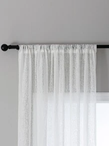 Solid Single Panel Sheer Curtain - White - View 6