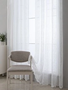 Solid Single Panel Sheer Curtain - White - View 7