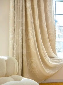 Cortina una sola pieza con encaje floral - Multicolor - Ver 2