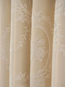 Cortina una sola pieza con encaje floral - Multicolor - Ver 3
