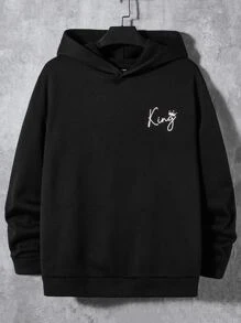 EASEVO Áo nỉ Nam Lá thư Giải trí - màu đen - Xem 1