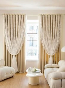 Cortina una sola pieza con encaje floral - Multicolor - Ver 5