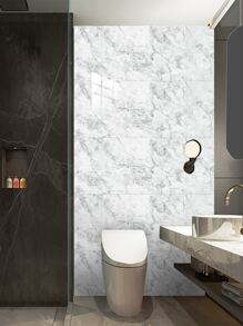 10pcs Marble Waterproof Self-Adhesive Tile Sticker, Kitchen Bathroom Tile Wall Art Decals,Renovation Stickers Peel Wall Panels,Wall Paper, Wallpapers,Spring Decoration Items Refresh Your Home,Rama Decoration Stickers - Multicolor - View 5