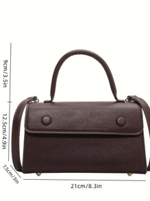 时尚简约大气纯色休闲魅力女神范高端质感四季百搭手提单肩斜跨腋下双肩带包包 - 咖啡棕 - 查看 3